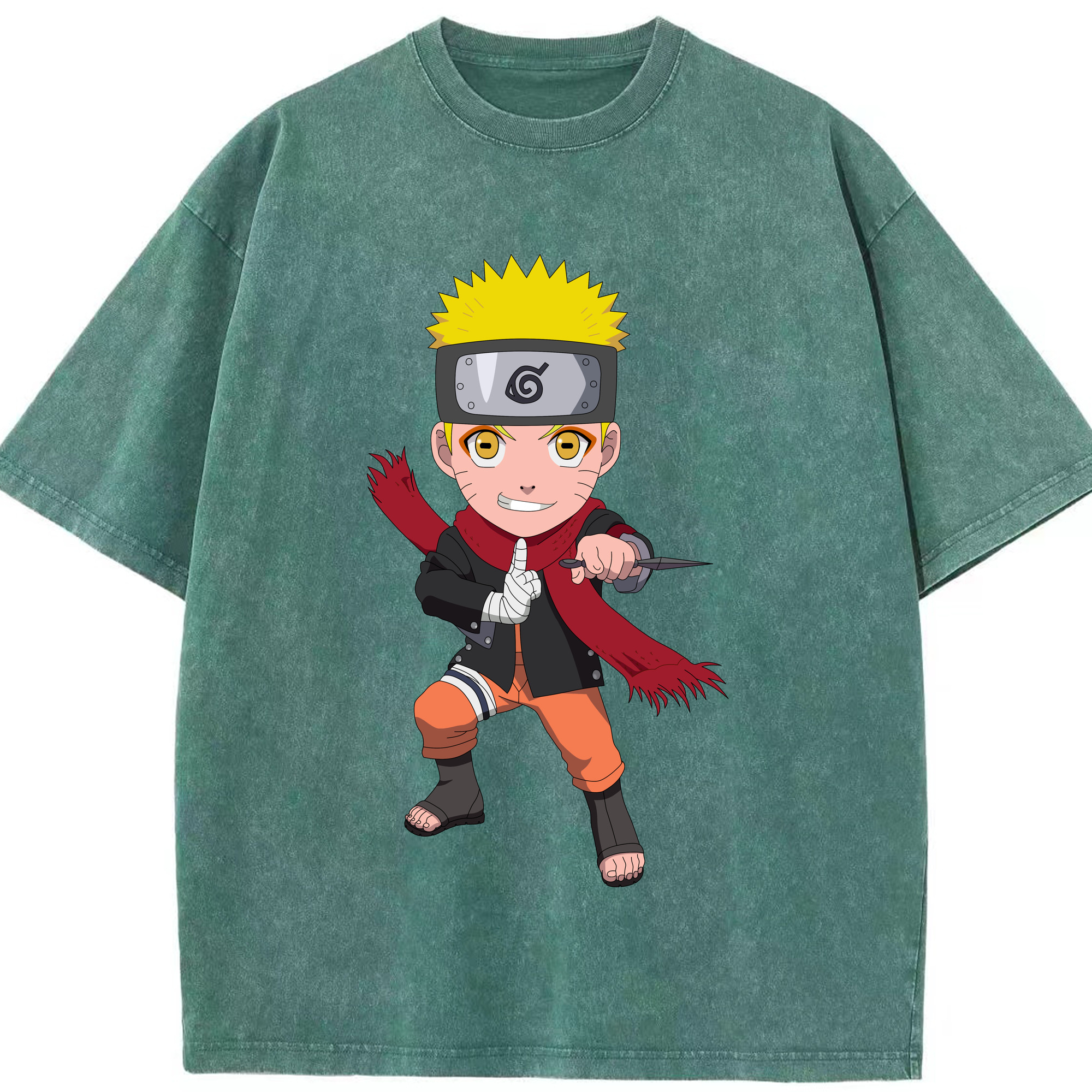 （画像用） NARUTO -ナルト- うずまき ナルト Uzumaki Naruto 綿100% ヴィンテージ風 半袖Tシャツ（フロントプリント）